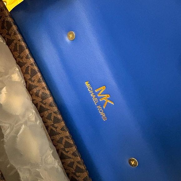 MK Royal Blue and Brown Satchel - Picture 7 of 9